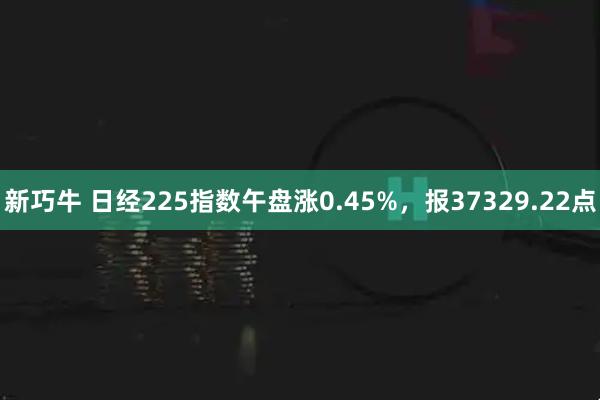 新巧牛 日经225指数午盘涨0.45%，报37329.22点